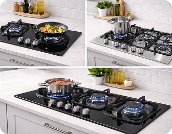 3 to 5 burner gas hobs
